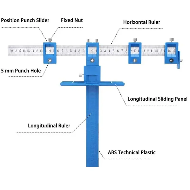 Imagem -06 - Carpintaria Drill Punch Locator Jig Drill Guide Cabinet Handle Modelo Knob Centro Hole Punch Ferramenta de Madeira