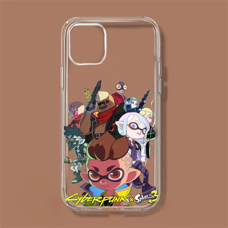 Game Splatoon 3 Phone Case For iPhone 11 12 Mini 13 14 Pro XS Max X 8 7 6s Plus 5 SE XR Transparent Shell