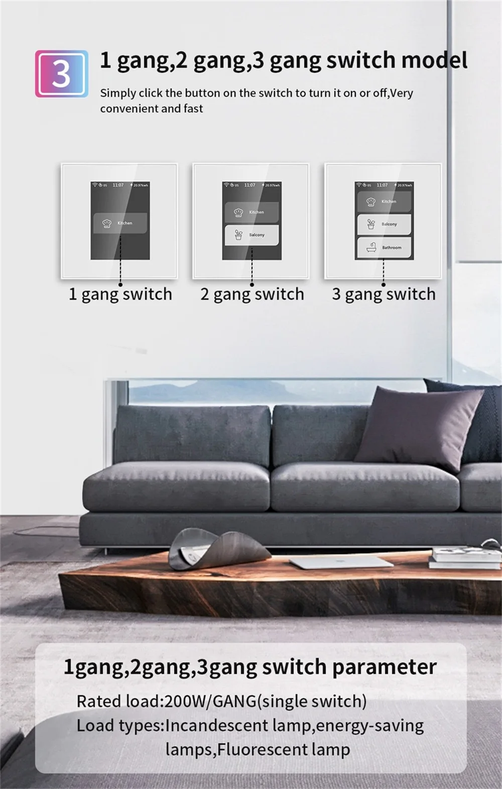 Lanbon LCD Touch Panel Smart Home System Wandschalter funktionieren mit Tuya Support Google Home/Home Assistant/HomeKit