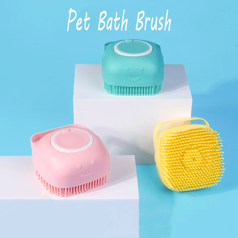 Escova De Banho De Silicone para Cão Pequeno, Teddy, Cão Grande, Golden Retriever, Gato, Massagem Gatinho, Esfoliação Especial, Ferramenta De Limpeza