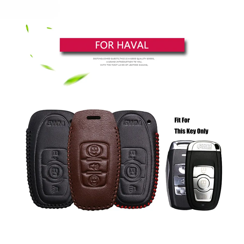 Best Sale Leather Flip Car Key Case Cover For Haval F7 H9 H6 F7X H2 Great Wall Key Holder Key Parts Skin Shell For Haval