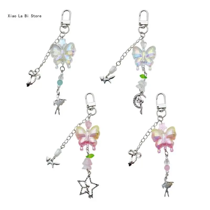 Unique Acrylic Butterfly Keychain Pendant for Fashionable Individuals XXFD