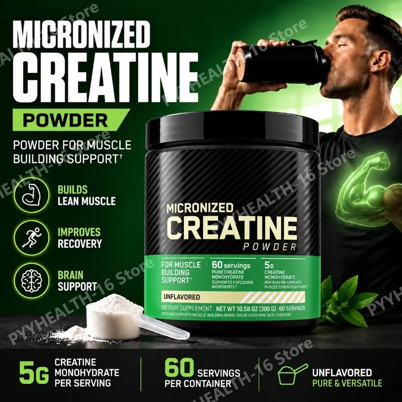 Micronized Creatine Monohydrate Powder,Support Muscle Strength & Endurance, Workout Supplement for Gym, Easy Mix, Unflavored