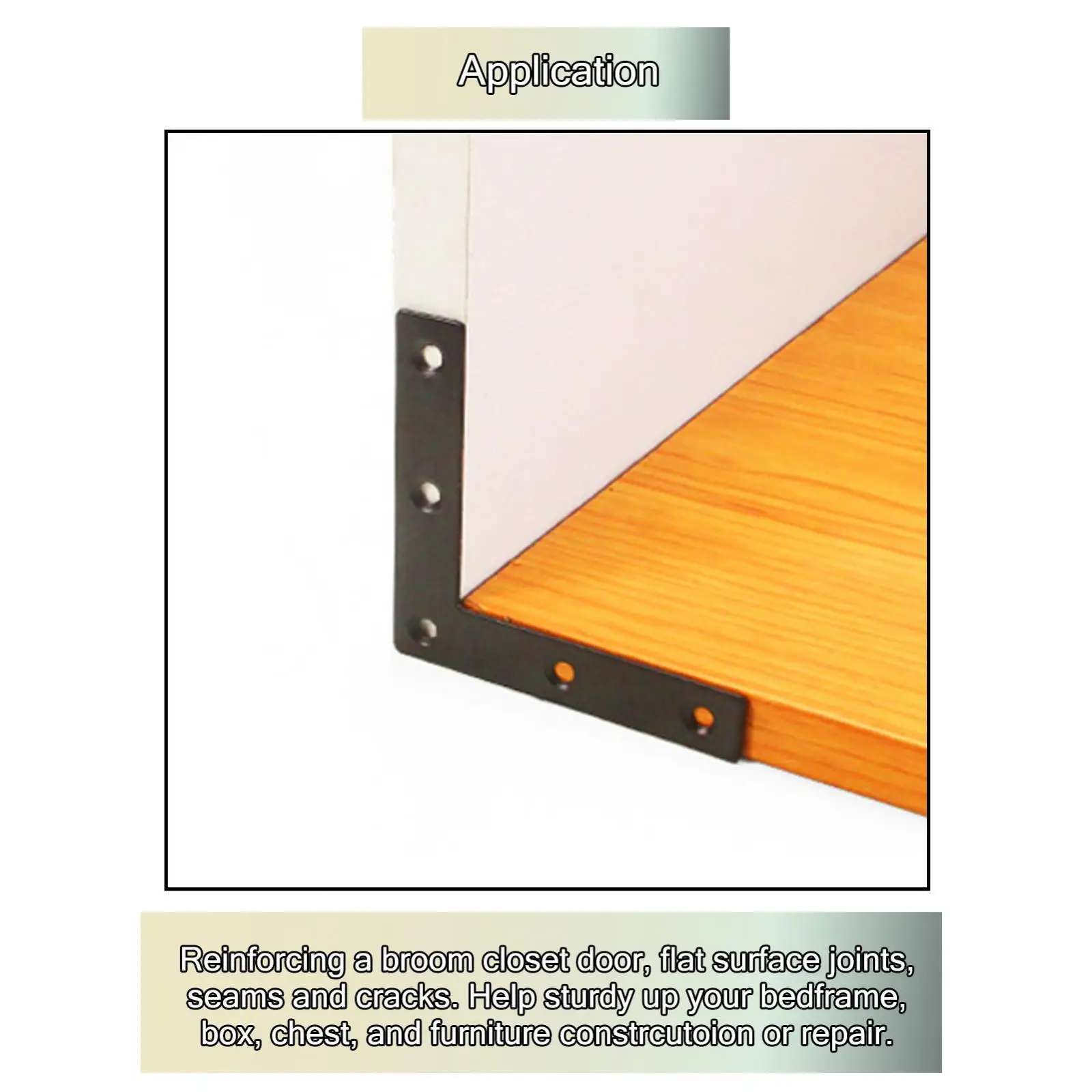 Flat Plate Corner Brace Bracket Connector Black Angle Plate for Picture Photo Frame Support and Restoration DIY view 5