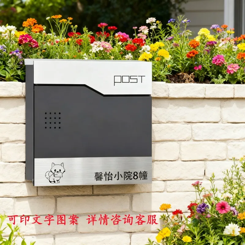 Mailbox Outdoor wall-mounted large file bag Report mailbox Suggestion box Villa mailbox Rainproof with lock print logo