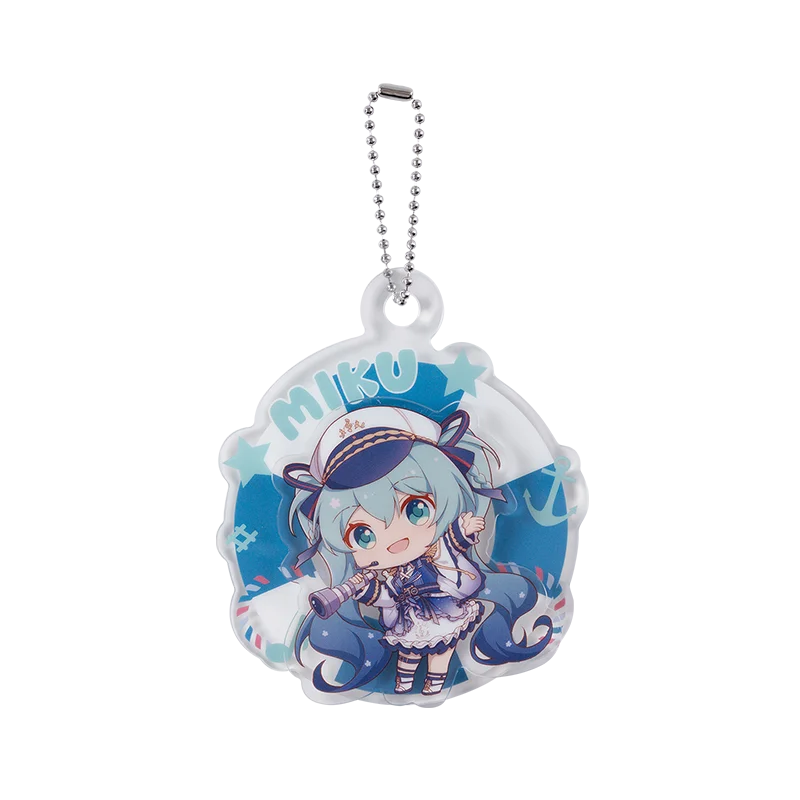Moeyu Kaito colgante giratorio acrílico dibujos animados Hatsune Miku Luka llavero Anime Len Rin Meiko caja ciega llavero accesorios para bolsa