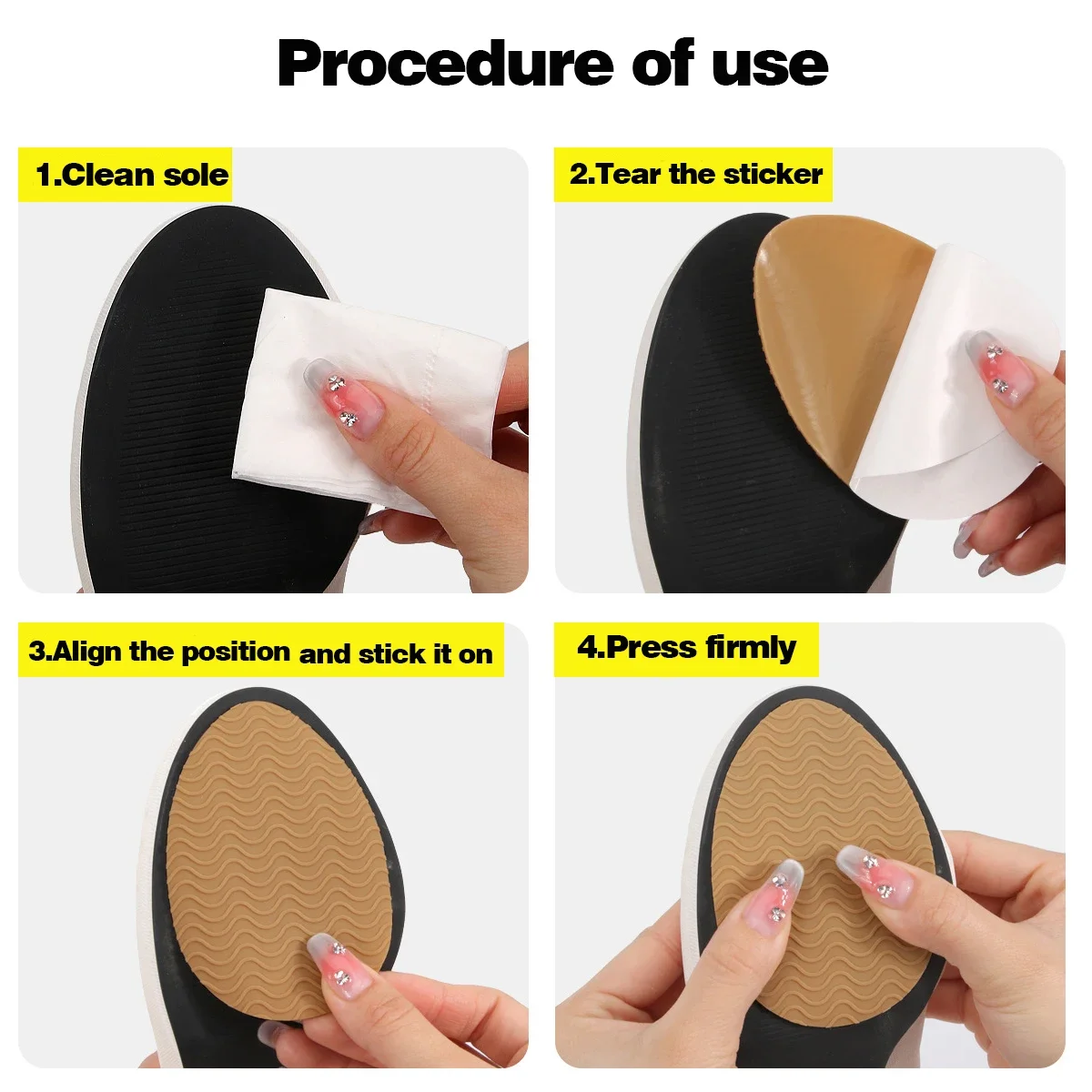 1 أزواج مقاومة للاهتراء عدم الانزلاق الأحذية حصيرة ذاتية اللصق الأمامية عالية الكعب ملصق عالية الكعب وحيد حامي منصات المطاط #5