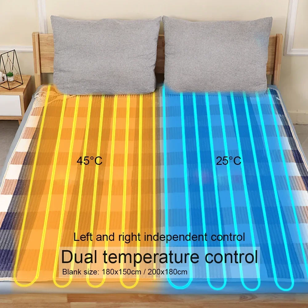 Elektryczny koc termiczny AC220V Europa Pojedyncza lub podwójna podgrzewana poduszka AC110V USA Japonia Elektryczny dywan Natychmiastowy podgrzewacz