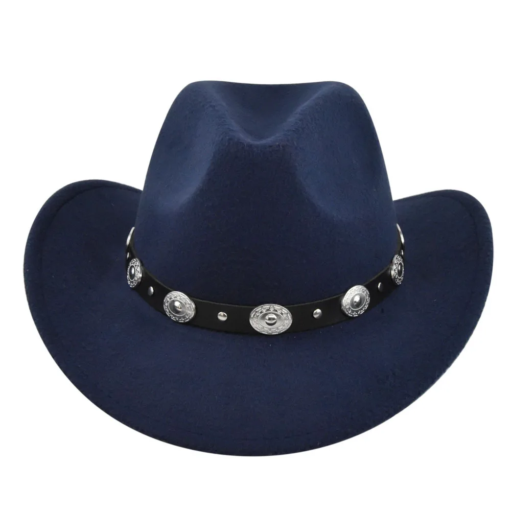 54-56-58 cm Unisex Western Cowboyhut Vintage Rollkrempe Filzhut Geeignet für, Western Cowboy Party, Bar Cowboy – Detail 6