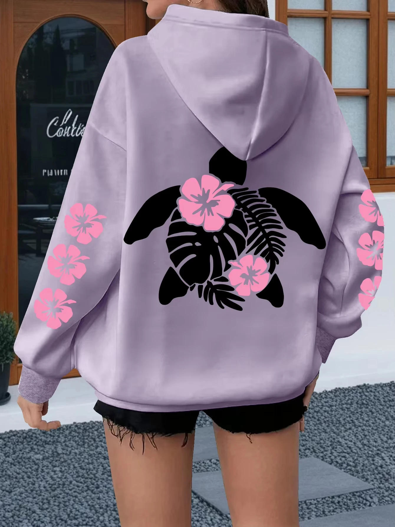 Women New Spring Winter Animal Print Hooded Sweatshirt, Trendy Long Sleeve Pullover Casual Sports Streetwear Tops Daily Outfit