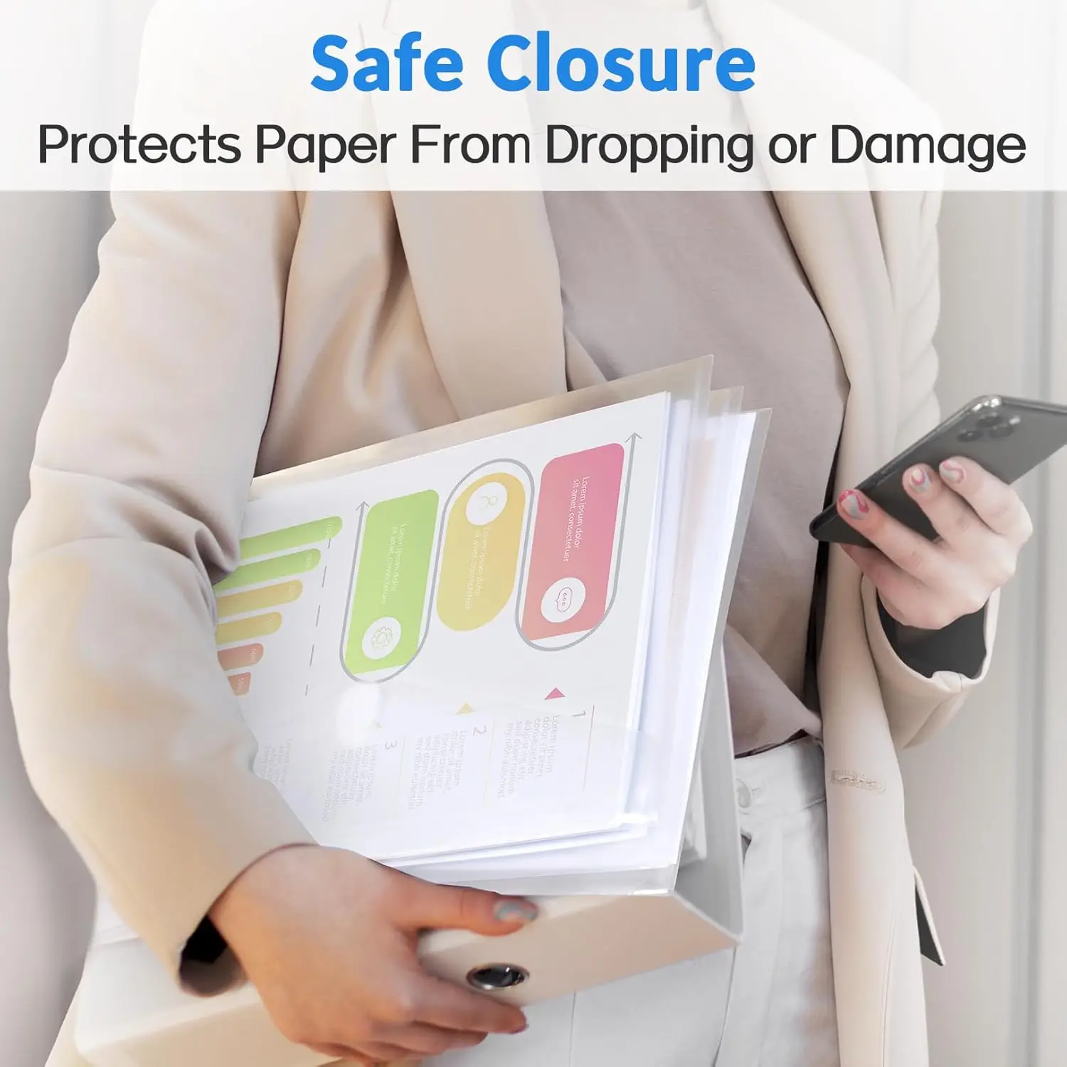 10 Pack A4 A5 A6 A7 Size Plastic Envelopes File Folders, Rainforced Clear Folder Important Document Organizer,for School Office