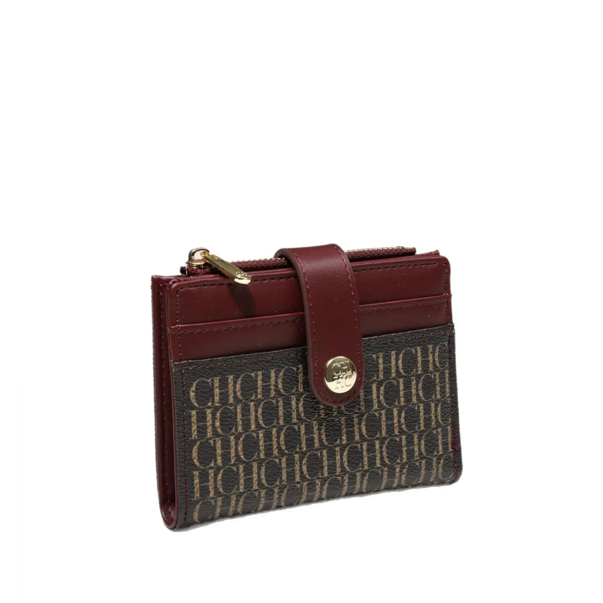 CH Luxury Classic Folding Wallet Small Lightweight Women's Wallet Retro Print Mini Card Holder Multi-function ID Card Coin Purse