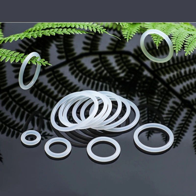 50-100pcs White VMQ O Ring Seal Gasket CS 1/1.5/2/2.4/3/3.5mm OD 3/4/5/6/7/8/10~30mm Food Grade Silicone Waterproof Washer Ring