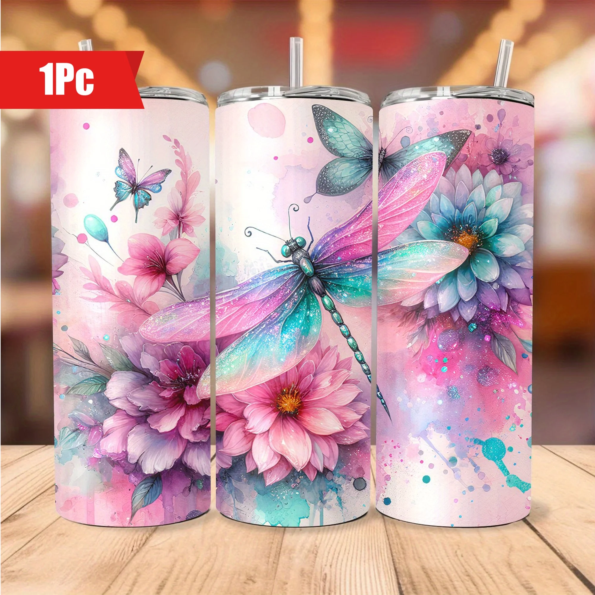 1pc 20oz Creative Fashion Tumbler, Stainless Steel Insulated Cup with Lid and Straw, Portable Vacuum Cup for Hot & Cold Drinks, Ideal for Home, Travel, Outdoor, Summer & Winter, Round Double-Walled Design, Hand Wash Only, PVC-Free