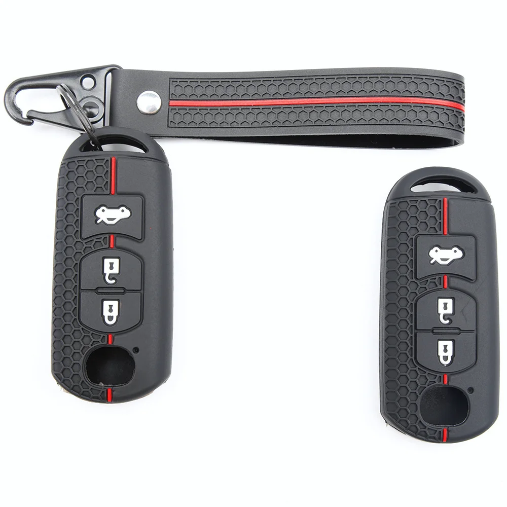 For Mazda 2 3 6 Axela Atenza CX 3 CX 5 CX 7 CX 8 CX 9 Silicone Remote Fob Holder Lanyard Key Ring Shock Absorbing