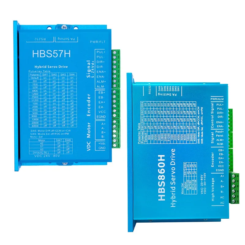 HBS86H closed loop servo motor driver HBS860H hybrid step servo drive with RS232 port HBS57H