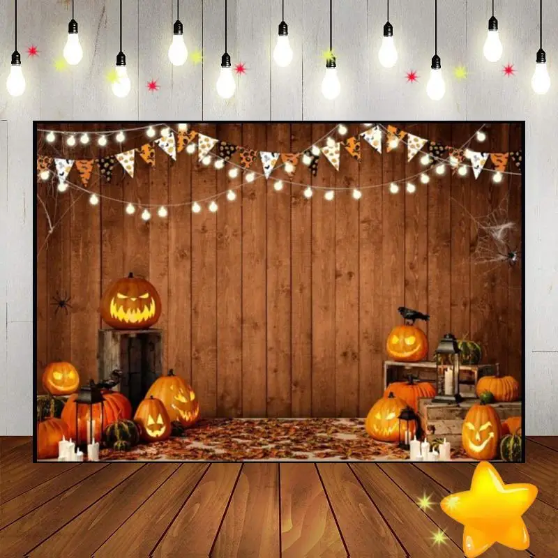 Halloween Background Magic Witches Photography Backdrops Gloomy Woods Graveyard Custom Birthday Backdrop Rustic Wood Photo Party