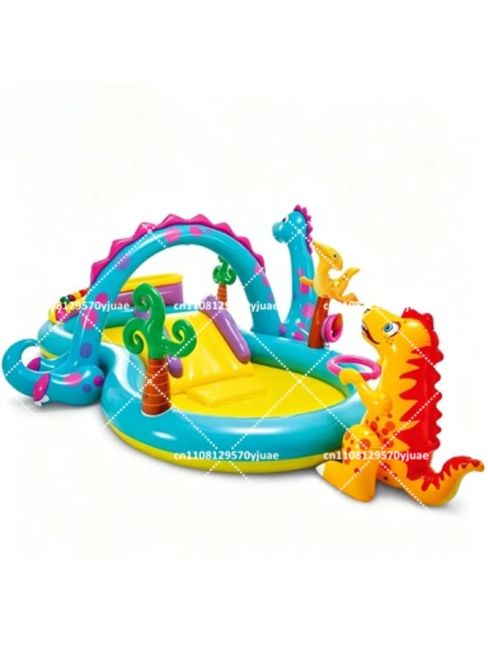 Thickened PVC Inflatable Dinosaur Slide Pool for Kids Family Outdoor Water Park Play