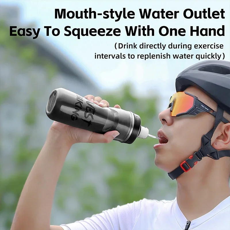 WEST BIKING Cycling Cold Water Insulated Bottle MTB Road Bike Thermal Bottle Racing Soft Squeeze Bottle Portable Gym Kettle