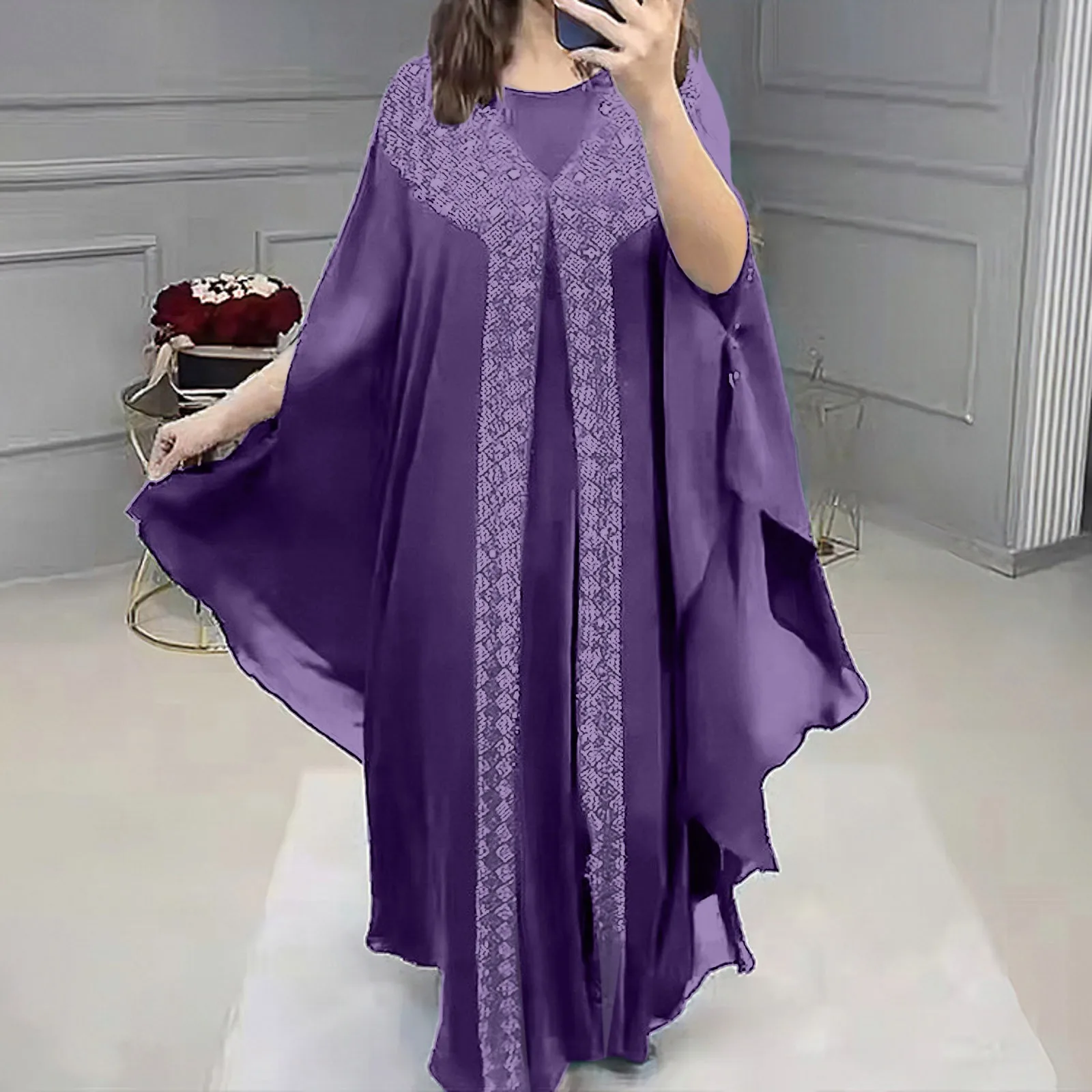 

Abayas For Women Dubai Luxury 2 Piece Set Chiffon Boubou Muslim Fashion Dress Caftan Marocain Wedding Party Occasions Robe