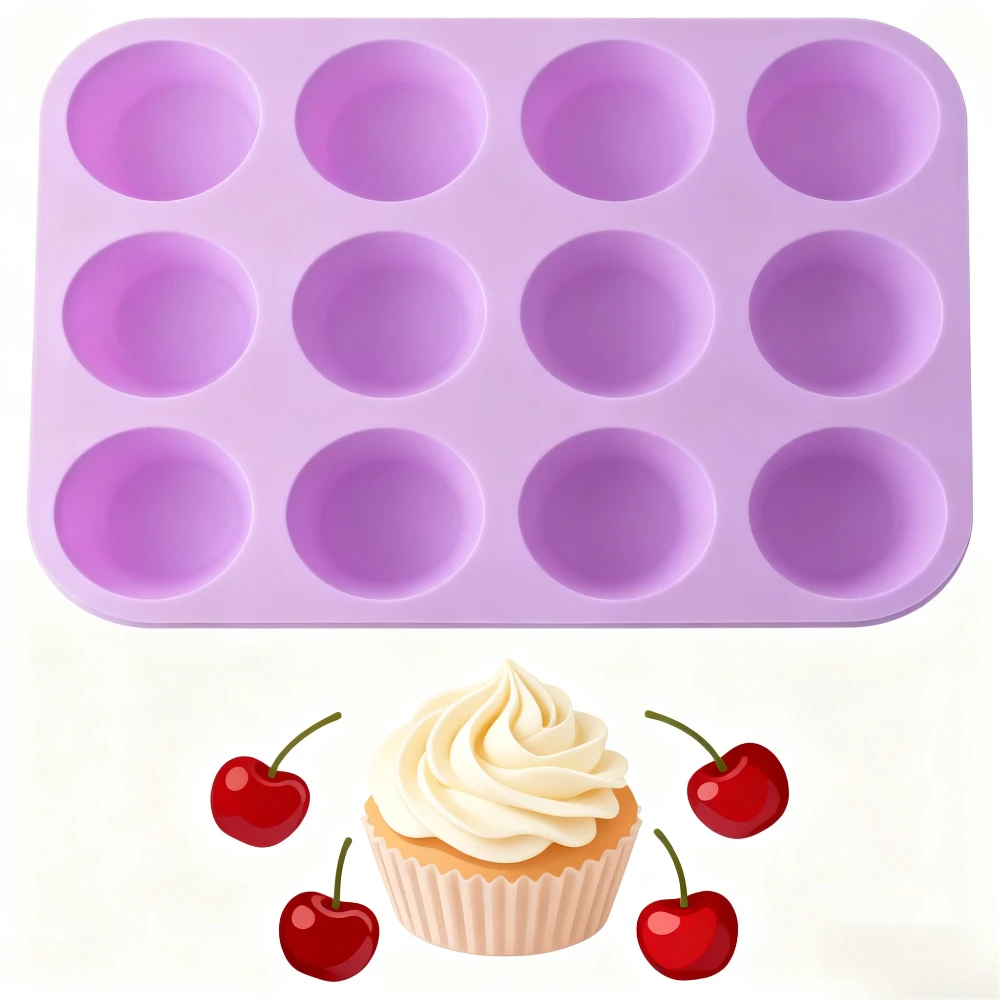 12 Löcher Silikon Backform DIY Antihaft-Kuchenform zum Backen 3D Backformen Gebäck Schokolade Cupcake Pan Küche Backwerkzeug