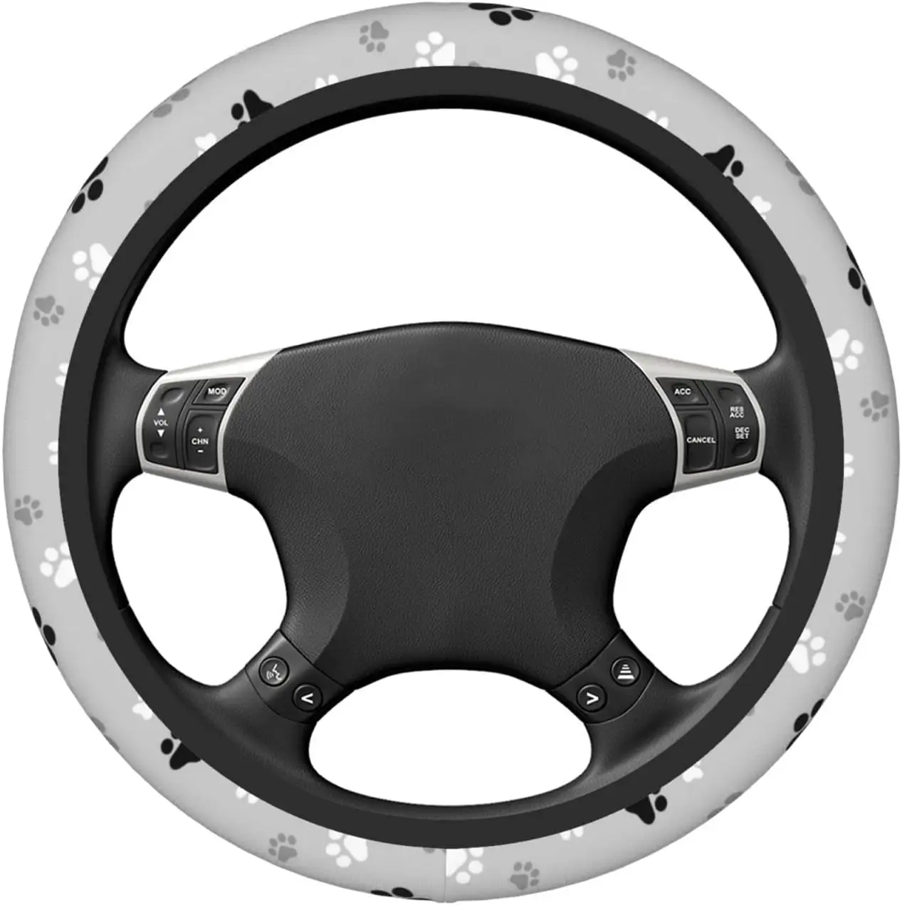 Dog Paw Print Steering Wheel Cover para meninas e mulheres, Universal 15 Polegada, Neoprene, Auto, Interior, Acessórios de carro