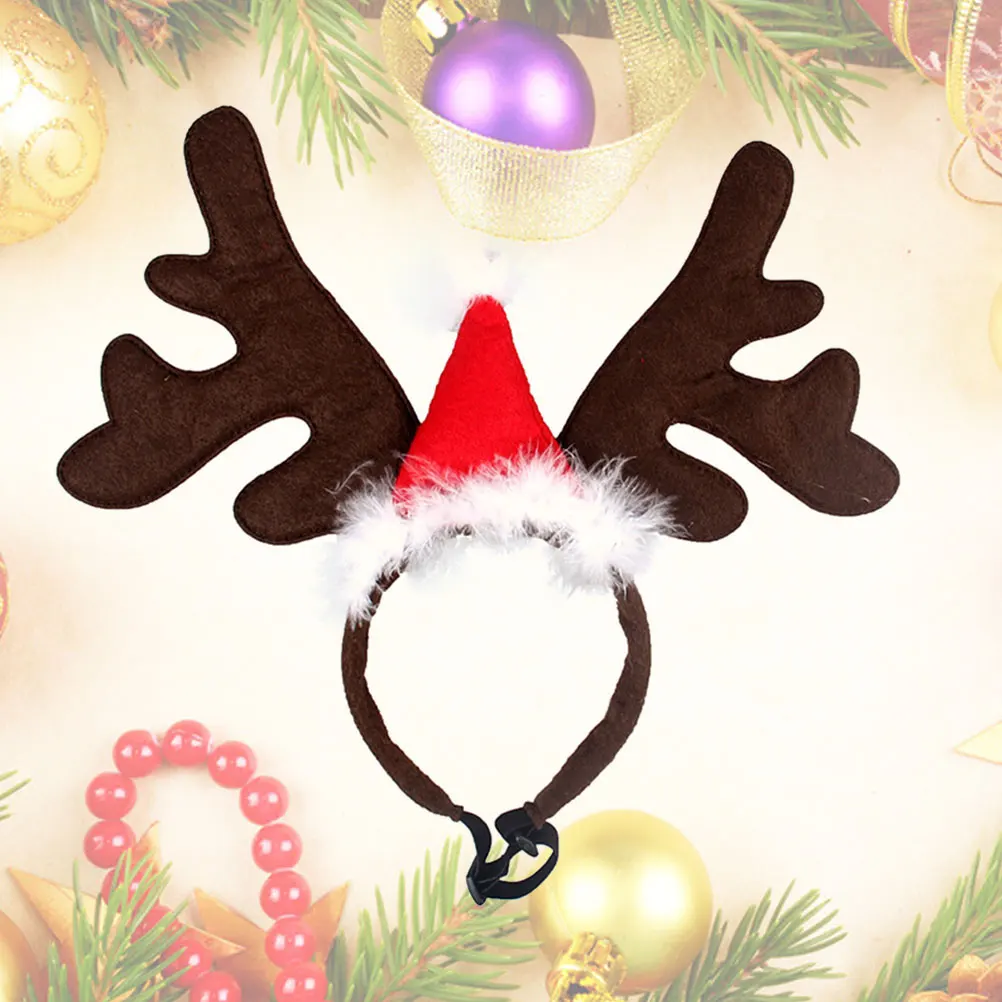

Pet Antler Head Hoop Dog Headband Decor Christmas Spring Autumn Xmas Decoration