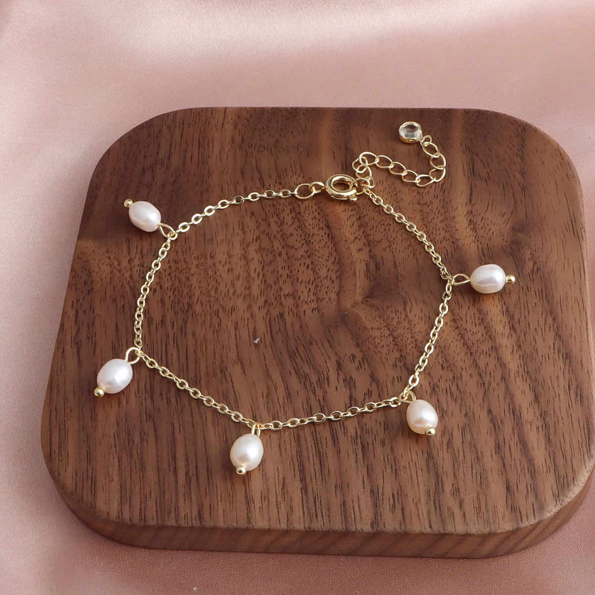 

Dainashi 6-7mm Rice Shape Natural Freshwater Pearl Bracelet 18cm Adjustable Pearl Bracelet Jewelry Gift 2025 New Arrivals