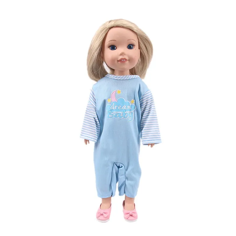 Doll Clothes One-piece Clothes Pajamas For 14.5 inch Wellie Wishers Camille Emerson 38-40Cm Nancy American Doll Generation Toys