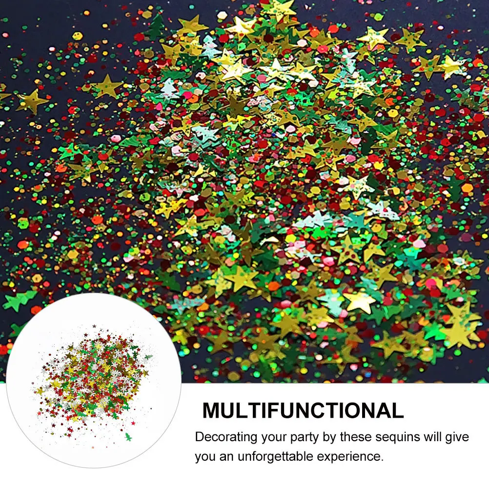 2 حزم 20 جرام مبهرج بريق الترتر عيد الميلاد الديكور مشرق الملونة مسحوق DIY بها بنفسك حلية اكسسوارات حفلة احتفالية دافئة #1