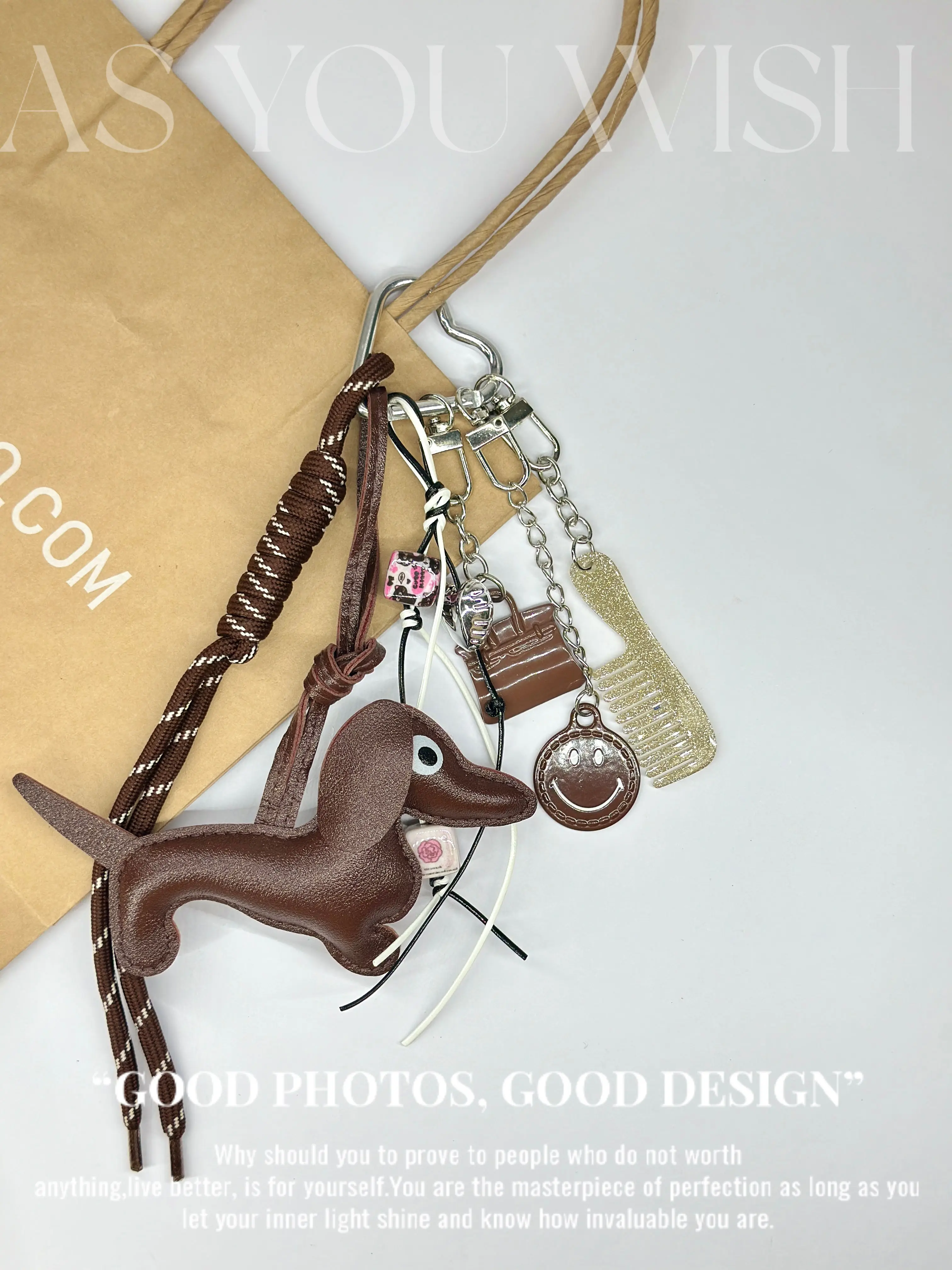 2025 신상 우븐 로프 키체인 가방 장식 키홀더 한국 스타일 나비 매듭 비즈 하트 태슬 폰케이스 가방 Y2k