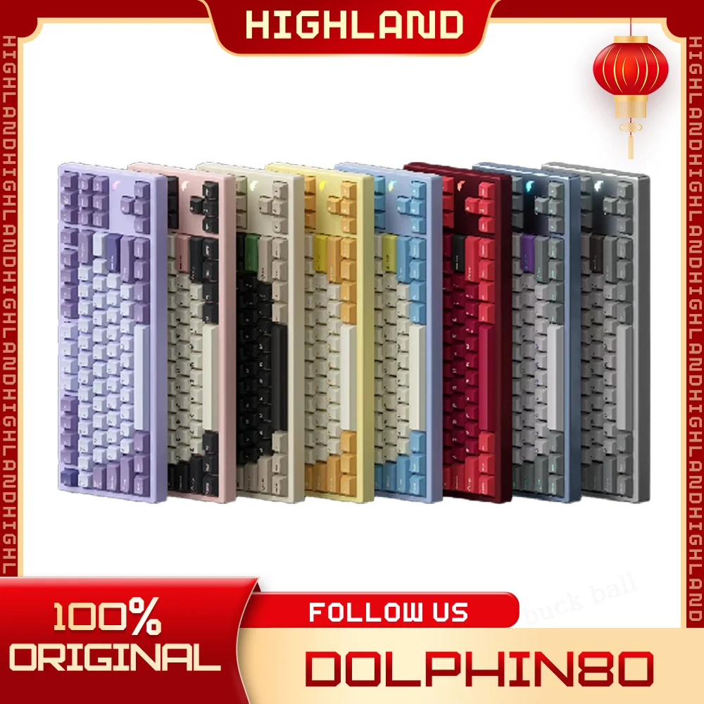 Dolphin80 Mechanical Keyboard Kit Wireless Bluetooth Kit Gasket Aluminum Keyboard Custom Dolphin 80Hot Swap Gaming Keyboard Kit