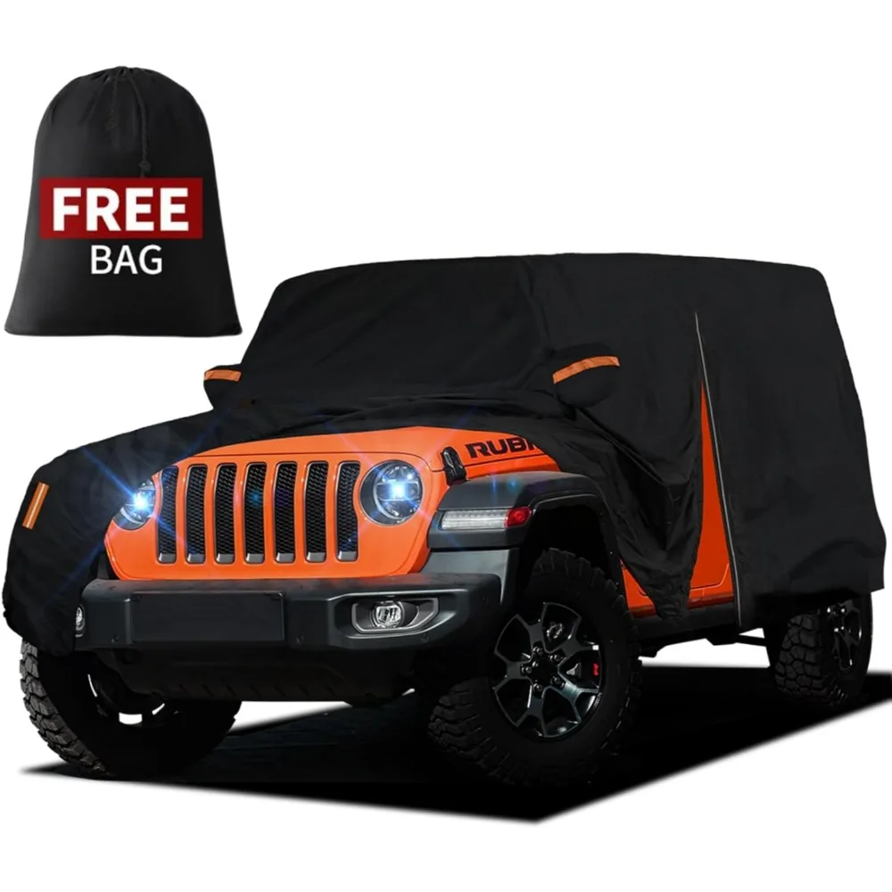 

Waterproof Car Cover for Jeep Wrangler 2 Door 1987-2025, All-Weather Protection with Zipper Access