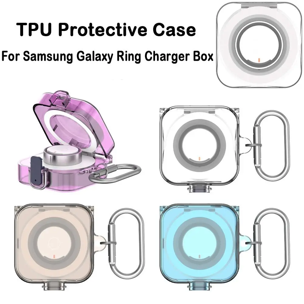 TPU Charger Box Protective Case Anti-Scratch Smart Ring Cover Shell Transparent Accessories Protector for Samsung Galaxy Ring