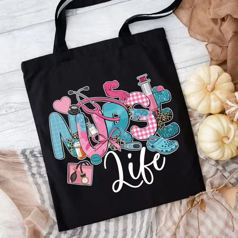 

Женская парусиновая сумка через плечо со стетоскопом и шприцем. Подходит для подарков на День медсестер и повседневного повседневного использования на работу.