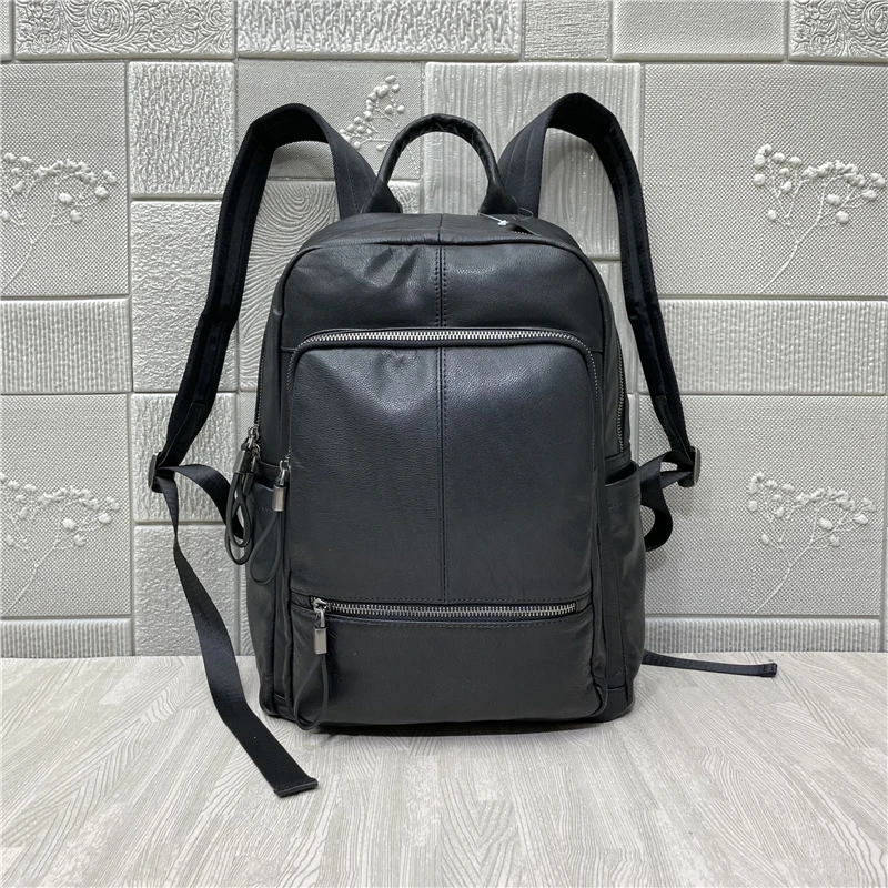 Leren dubbele schoudertas voor Busin Travel Past op 4-inch notebook Toplaag koeienhuid grote capaciteit Bapa ex