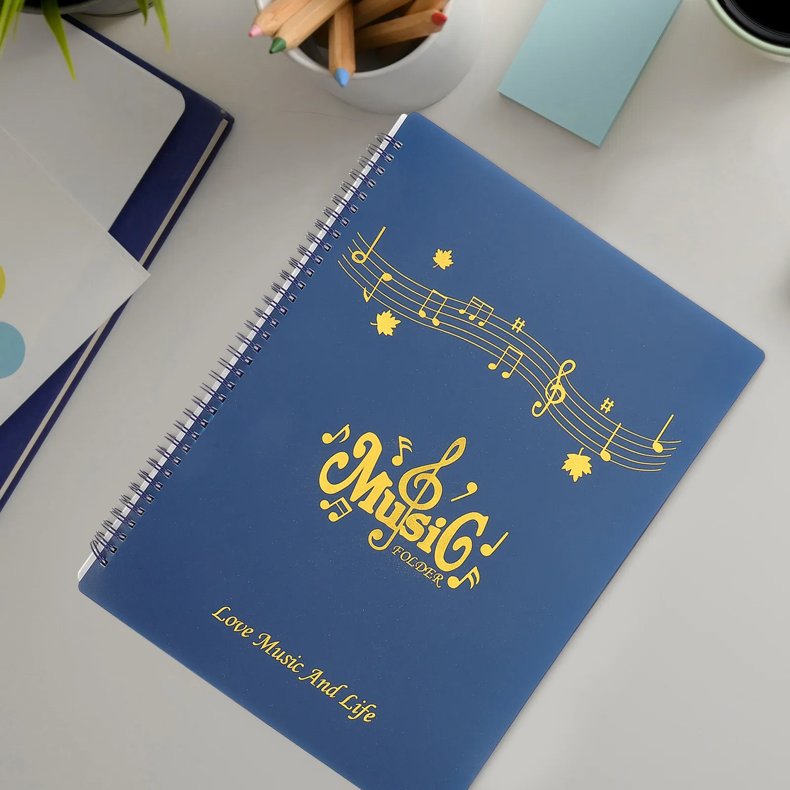 Carpeta para Partituras con Capacidad para 30 Páginas, Estilo Vintage Antideslumbrante, Fácil Extracción de Hojas, para Piano, Guitarra, Banda