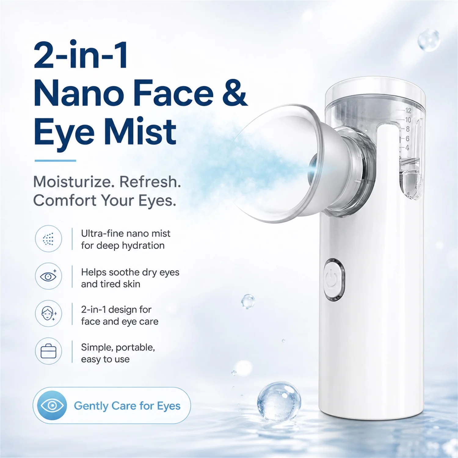 Nano Spray Eye Massage Instrument Facial Sprayer Humidifier USB Nebulizer Face Steamer Moisturizing Beauty Health Skin Care Tool