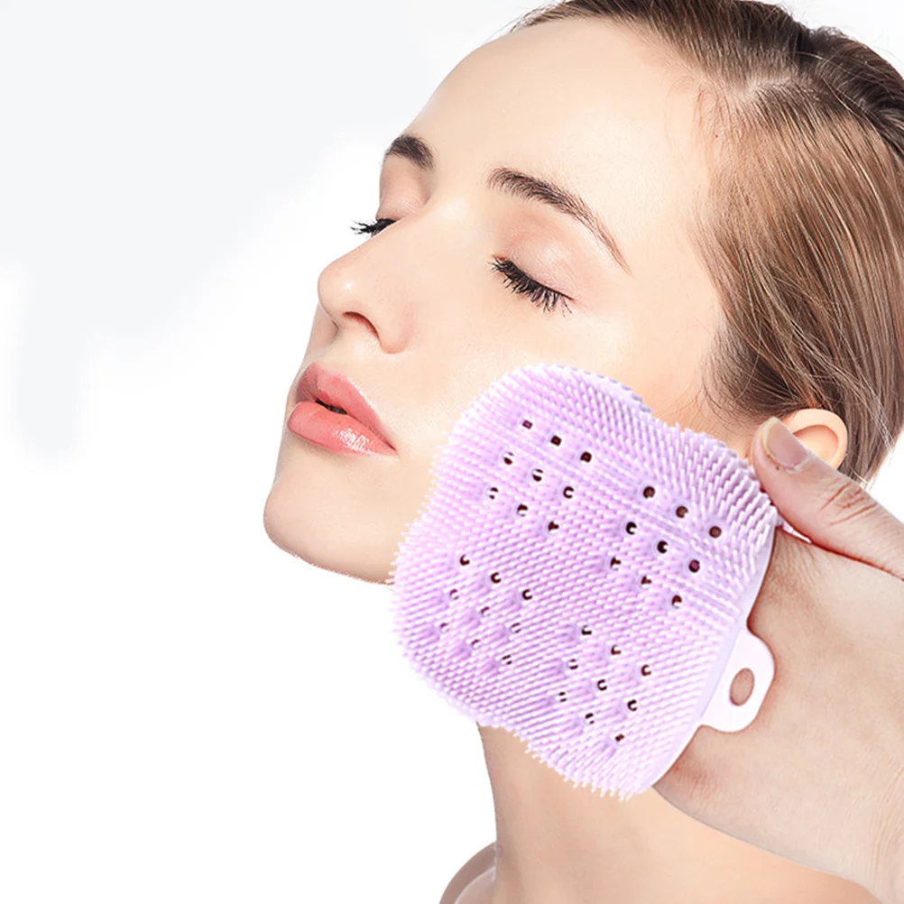 2 قطعة فرشاة اغتسال حمام الغسيل أداة تدليك التقشير الجسم المطهر الظهر تنظيف لينة العناية بالبشرة الأساسية الأرجواني الوردي #4