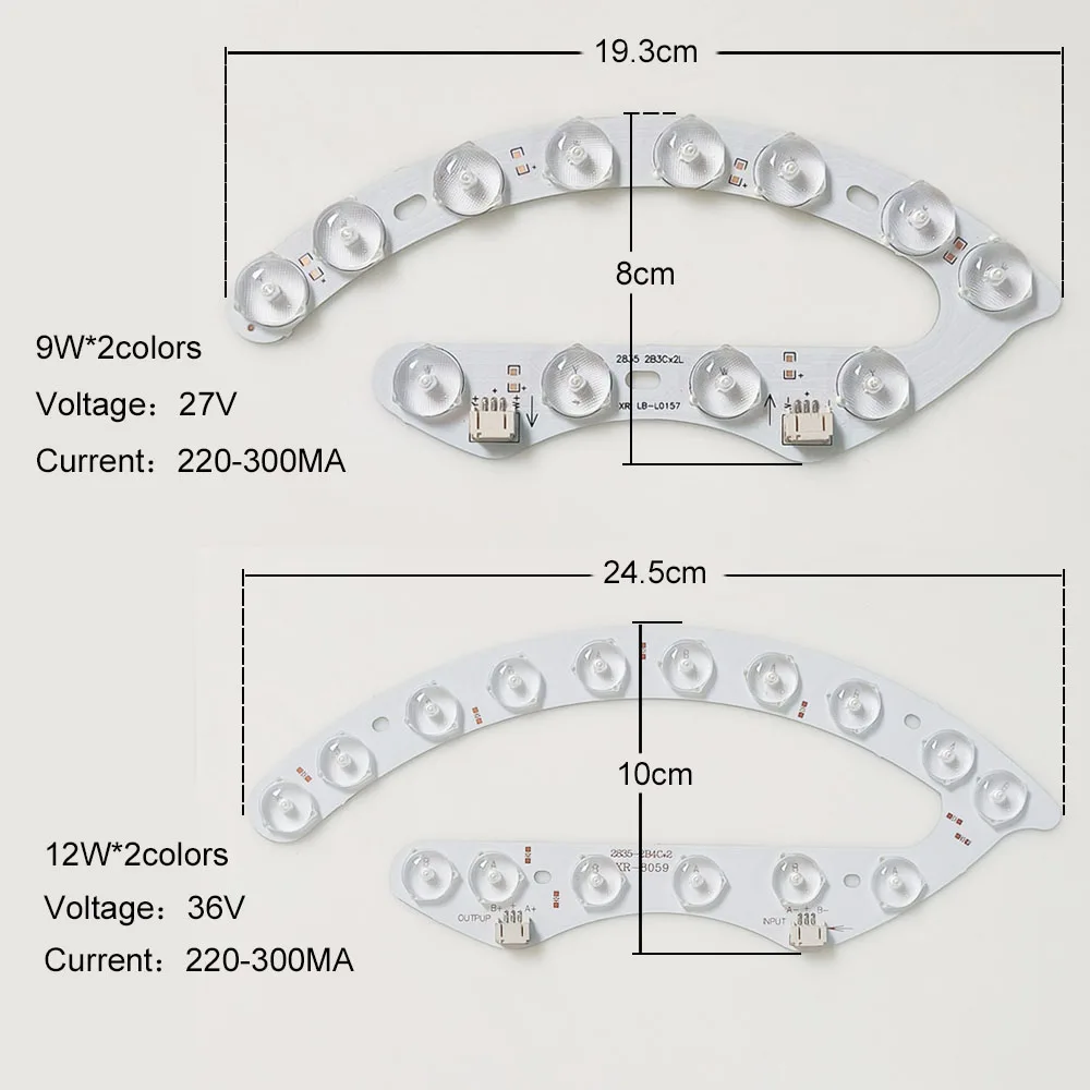 LED block with optical lens dual colors LED module 3000K 6500K light source be used in ceiling lamp etc Horsesh board 9Wx2 12Wx2