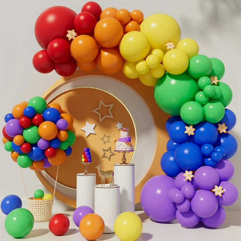 Colorful Rainbow Balloon Garland Arch Kit Multicolor Latex Ballons Decoration Wedding Birthday Decor Kid Baby Shower Favor Party