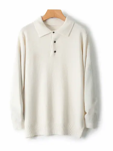 Smart Casual Autumn Winter Man Sweater Classic 100% Merino Wool Knitted Pullover Polo Collar Long Sleeve Clothes Tops Men Jumper - Image 8