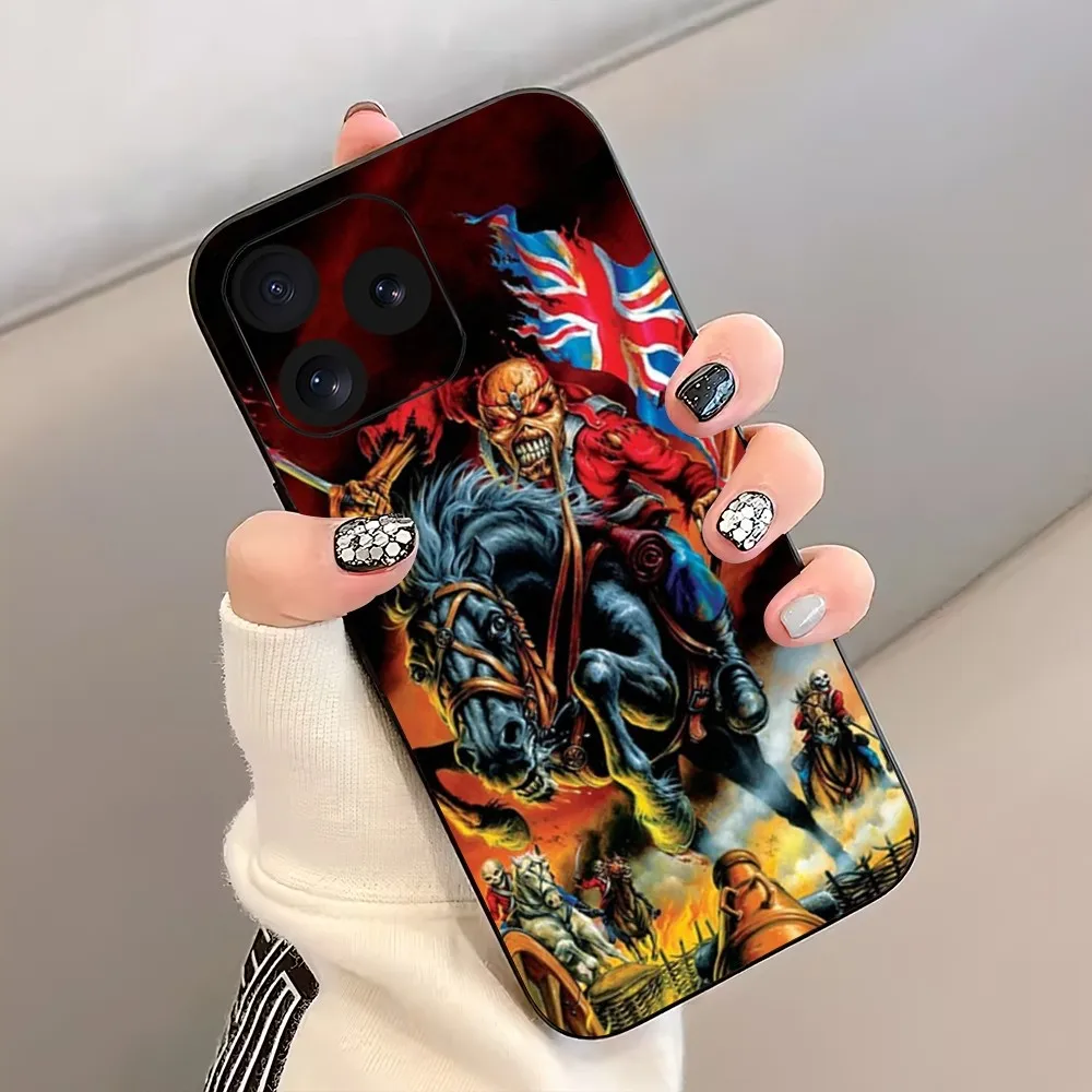 I-IronS Rock M-Maiden Band Phone Case For iPhone 8 11 12 13 Pro 14 15 Mini X XR XS max Plus Shell