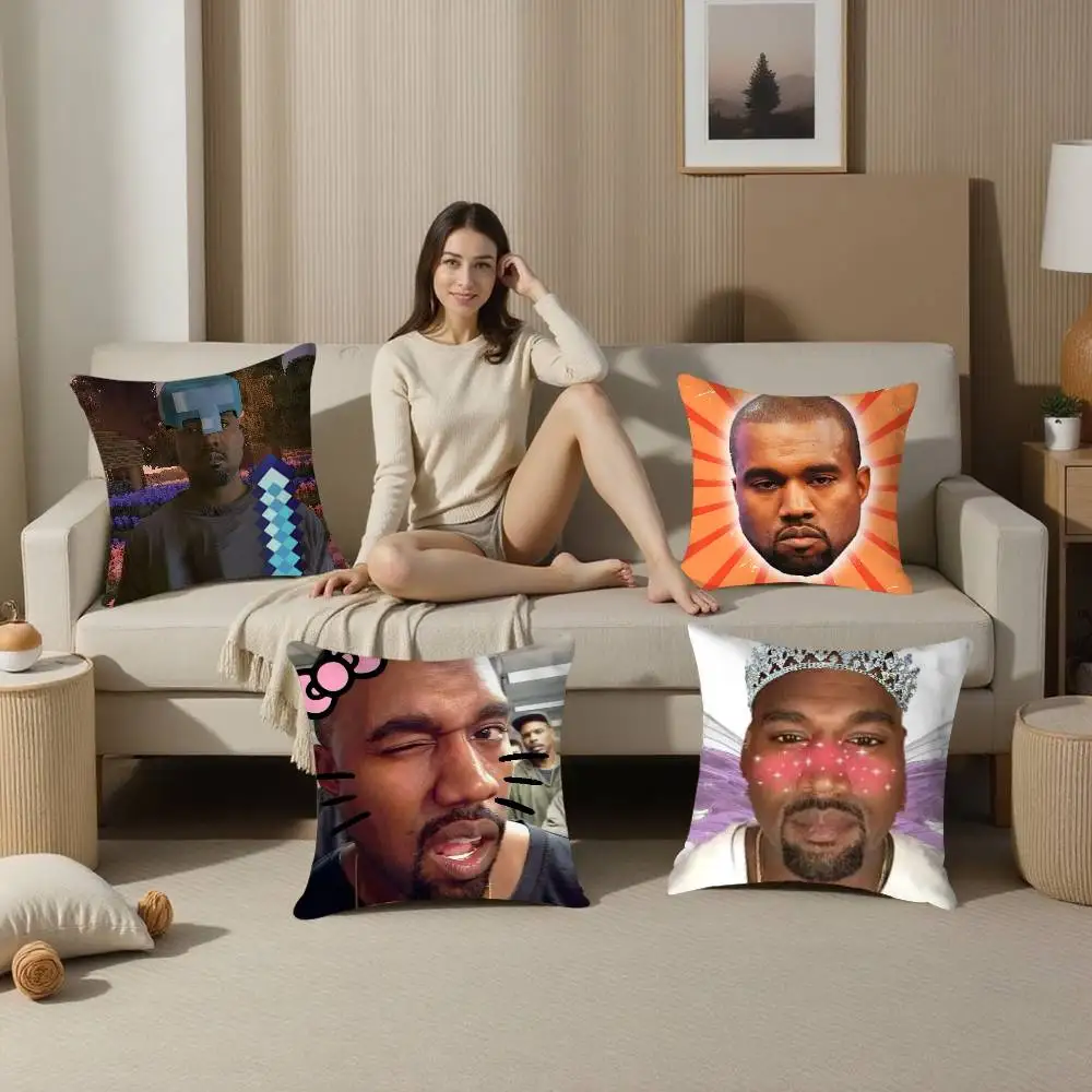 Funny K-Kanye West M-MemeT Pillow Case Plush Fabric Soft  Pillowcase Double Sided Print Cushion Cover Household Gifts
