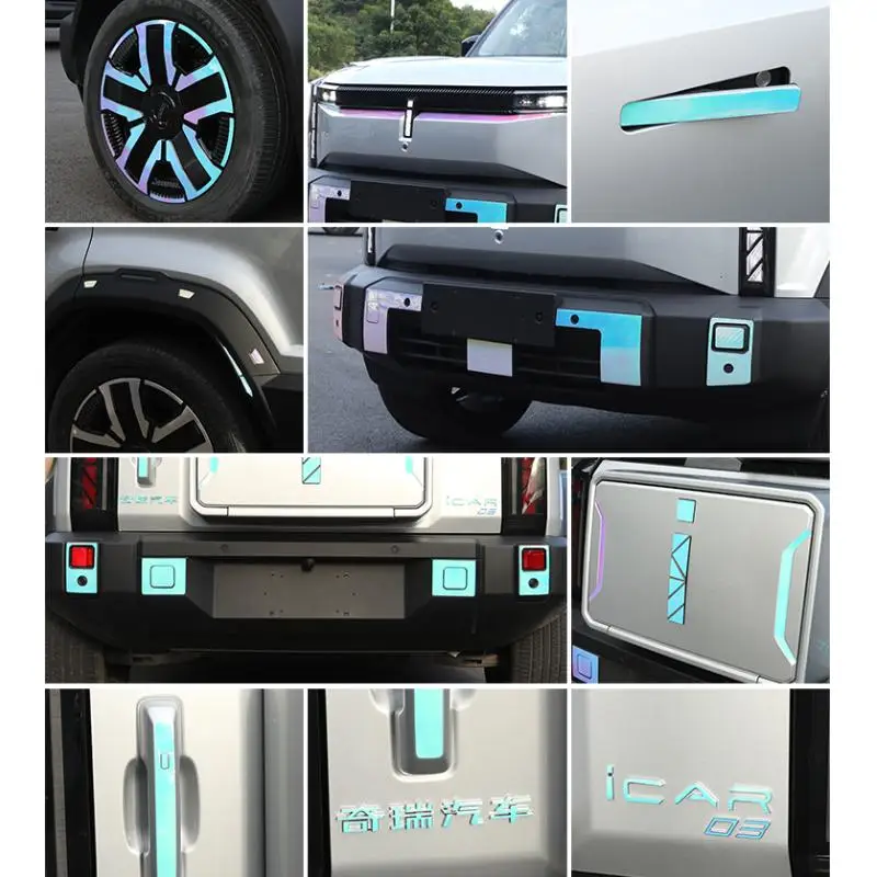 

Chery Icar03 Special Exterior Colorful Luminous Stickers Modified Functional Luminous Safety Warning Stickers