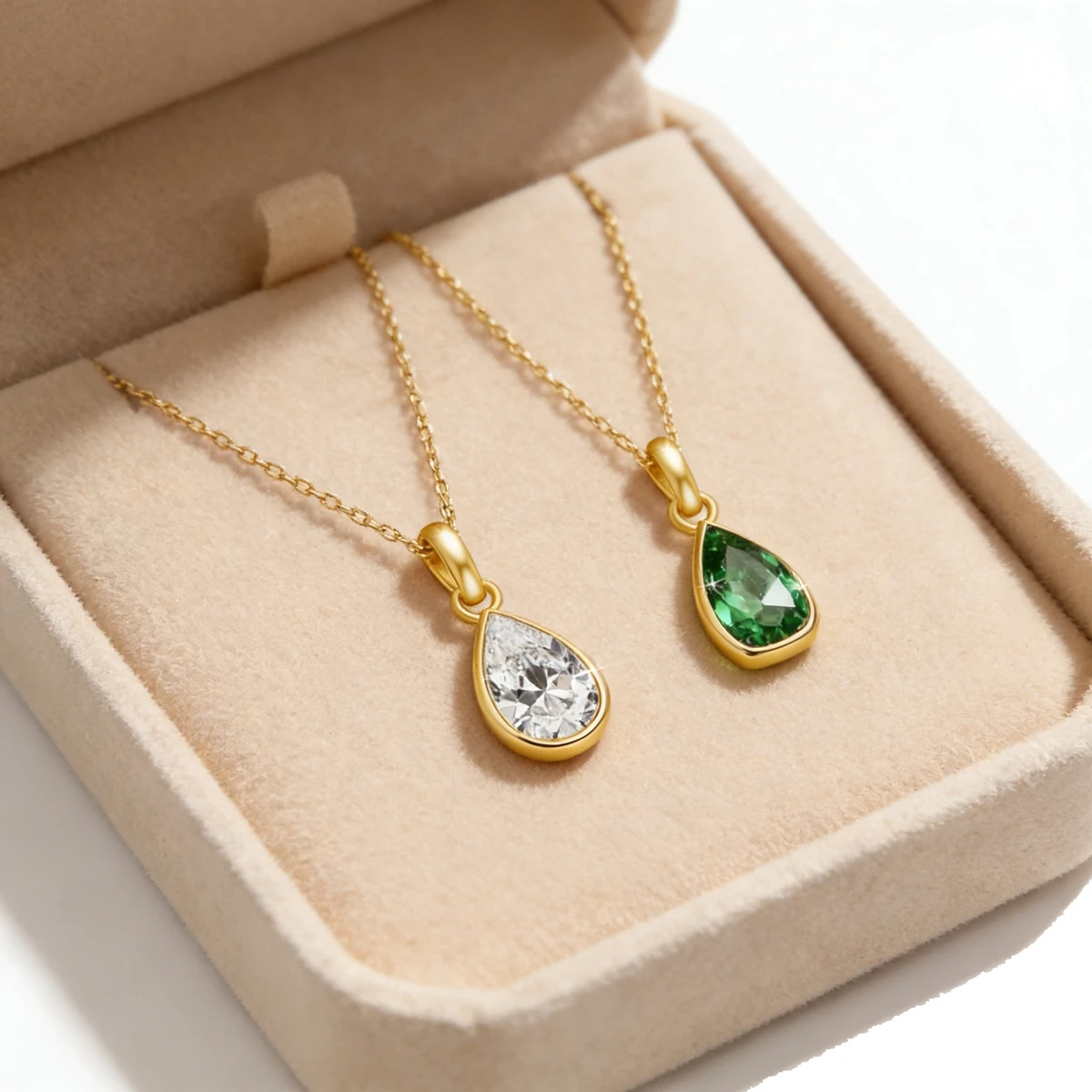 925 Silver Teardrop Moissanite Necklaces For Women 18k Gold Color Waterdrop Necklace Minimalist Wedding Birthday Jewelry