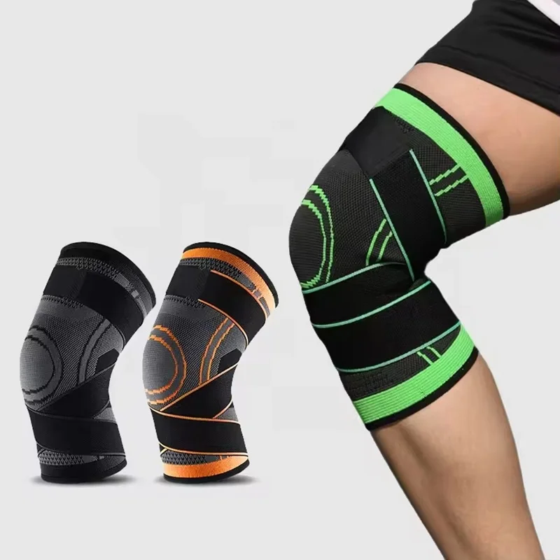 Genouillère de compression réglable en nylon pour le sport, soulagement des douleurs articulaires et de l'arthrite, course à pied, fitness, genouillères élastiques