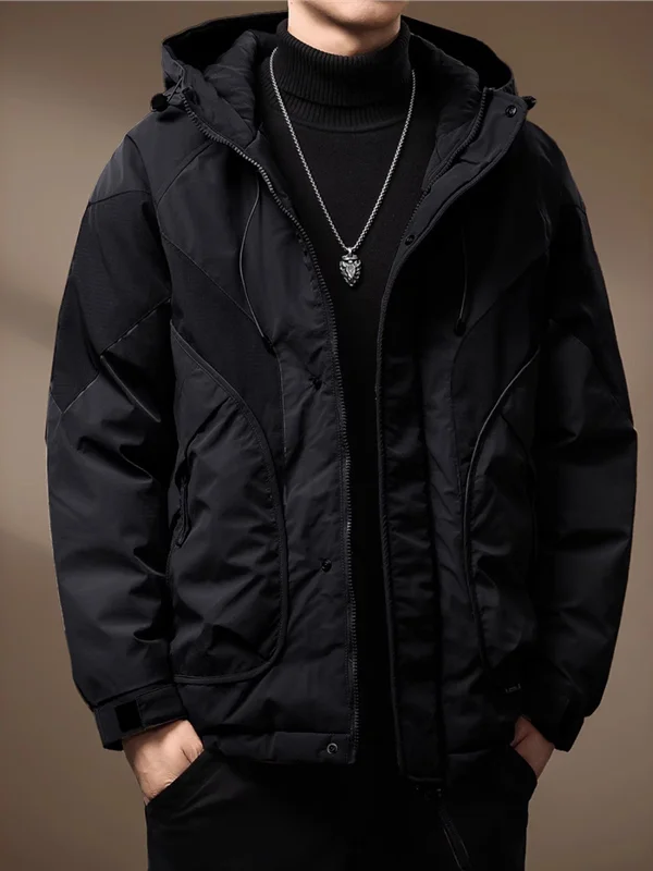 

High-End American Sle Men's Outdoor Workwear Jaet Thi Warm Coat Youth Casual Long Sve Hooded Stand Fit Cotton Jaet