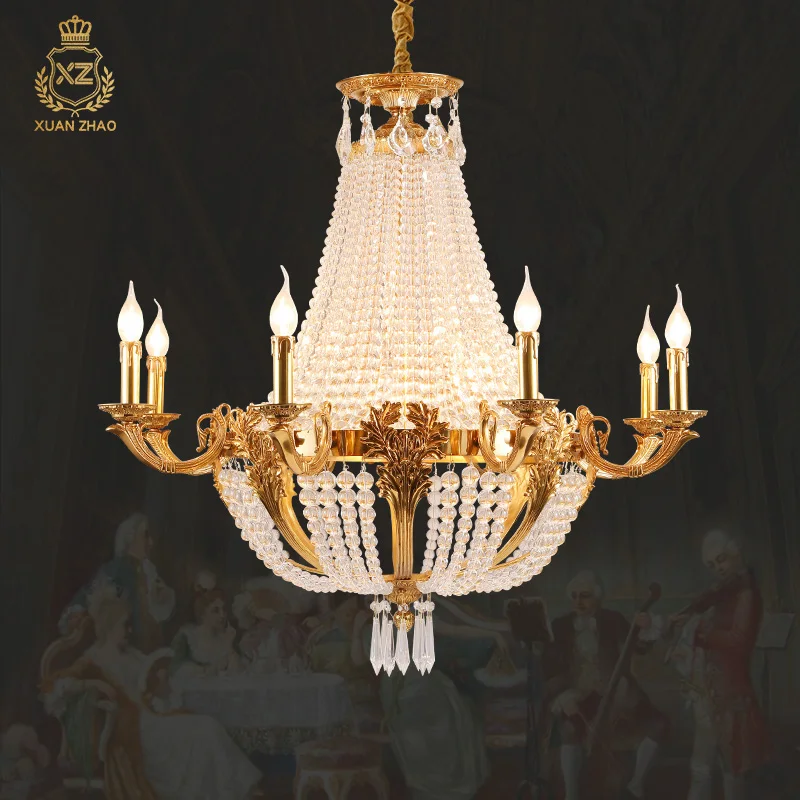 Dome Villa Luxury Crystal Lamp Industrial Pendant European Church Hall Hanging Crystal Lamp Boho Chandelier