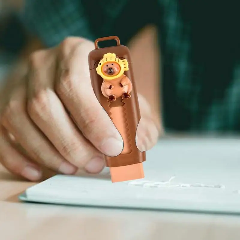 Выдвижные ластики для карандашей Выдвижной ластик Ластики для карандашей Резиновый ластик Мультяшная капибара Детские ластики Push-Pull Милые